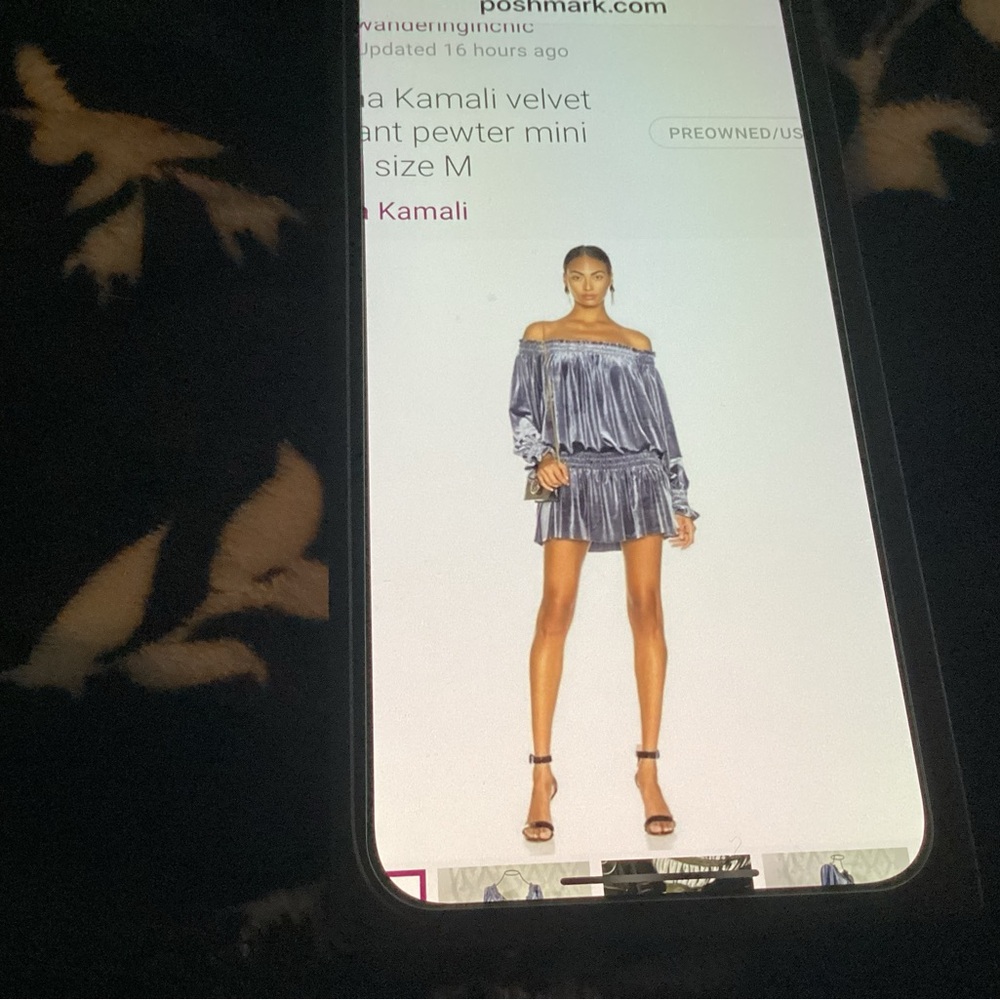 Norma Kamali , gray, black and white,off shoulder mini dress. Size M